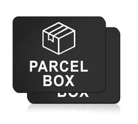 2 Pcs Acrylic Parcel Box Sign, 11x9 cm Self-Adhesive Delivery Box Sticker for Parcels, Waterproof Deliveries Here Signs for House Office No More Lost Goods