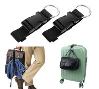 2 PCS Add a Luggage Straps for Suitcases, Adjustable Suitcase Belt Straps, Jacket Holder Backpack Travel Attachment Accessories for Connecting Luggage Easy to Carry Your Extra Bags (Black)