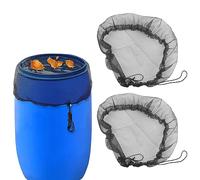 2 Pcs Adjustable Bucket Mesh Covers Black, 120cm Rain Barrel Net Cover with Drawstring, Water Butt Netting Cover Anti Mosquito Leaves Falling, Tank Rain Mesh Cover for Garden Rain Buckets(120cm)