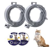 2 PCS Adjustable Cat Collars Durable Lightweight Cats Repellent Collar 39cm Waterproof Cat Kitten Collars with Gentle Soothing Scents for Age over 7 Weeks (Up to 16 - Month Protection)