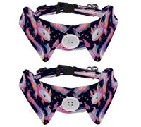 2 Pcs Adjustable Dog Cat Bow Tie, Axolotl Pattern, Comfortable Durable Pets Bowtie Collar with Bell for Small Dogs Cats Kitten Puppy