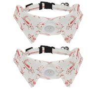 2 Pcs Adjustable Dog Cat Bow Tie, Axolotl Pattern, Comfortable Durable Pets Bowtie Collar with Bell for Small Dogs Cats Kitten Puppy