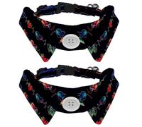 2 Pcs Adjustable Dog Cat Bow Tie, Colorful Hearts Beat, Comfortable Durable Pets Bowtie Collar with Bell for Small Dogs Cats Kitten Puppy