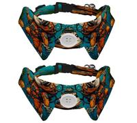 2 Pcs Adjustable Dog Cat Bow Tie, Diving Cat, Comfortable Durable Pets Bowtie Collar with Bell for Small Dogs Cats Kitten Puppy
