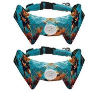 2 Pcs Adjustable Dog Cat Bow Tie, Diving Dog, Comfortable Durable Pets Bowtie Collar with Bell for Small Dogs Cats Kitten Puppy