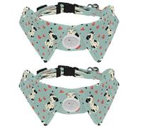 2 Pcs Adjustable Dog Cat Bow Tie, Dog Hearts, Comfortable Durable Pets Bowtie Collar with Bell for Small Dogs Cats Kitten Puppy