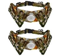 2 Pcs Adjustable Dog Cat Bow Tie, Farm Chickens Chicks Daisy, Comfortable Durable Pets Bowtie Collar with Bell for Small Dogs Cats Kitten Puppy