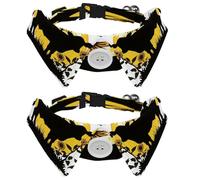 2 Pcs Adjustable Dog Cat Bow Tie, Farm Cow Silhouette Sunflower, Comfortable Durable Pets Bowtie Collar with Bell for Small Dogs Cats Kitten Puppy