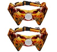 2 Pcs Adjustable Dog Cat Bow Tie, Farm Cow Sunflower, Comfortable Durable Pets Bowtie Collar with Bell for Small Dogs Cats Kitten Puppy