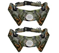 2 Pcs Adjustable Dog Cat Bow Tie, Farm Rooster Flowers, Comfortable Durable Pets Bowtie Collar with Bell for Small Dogs Cats Kitten Puppy