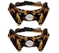 2 Pcs Adjustable Dog Cat Bow Tie, Highland Cow Sunflower, Comfortable Durable Pets Bowtie Collar with Bell for Small Dogs Cats Kitten Puppy