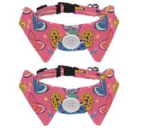 2 Pcs Adjustable Dog Cat Bow Tie, Love Hearts, Comfortable Durable Pets Bowtie Collar with Bell for Small Dogs Cats Kitten Puppy