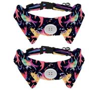 2 Pcs Adjustable Dog Cat Bow Tie, Rainbow Axolotl Pattern, Comfortable Durable Pets Bowtie Collar with Bell for Small Dogs Cats Kitten Puppy
