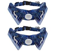 2 Pcs Adjustable Dog Cat Bow Tie, Reindeer Starry Sky Forest, Comfortable Durable Pets Bowtie Collar with Bell for Small Dogs Cats Kitten Puppy