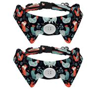 2 Pcs Adjustable Dog Cat Bow Tie, Rooster Farm Animals, Comfortable Durable Pets Bowtie Collar with Bell for Small Dogs Cats Kitten Puppy