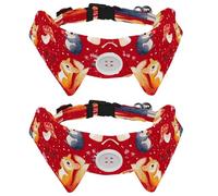 2 Pcs Adjustable Dog Cat Bow Tie, Squirrels Mushroom, Comfortable Durable Pets Bowtie Collar with Bell for Small Dogs Cats Kitten Puppy
