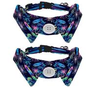 2 Pcs Adjustable Dog Cat Bow Tie, Surfboards Palm Trees, Comfortable Durable Pets Bowtie Collar with Bell for Small Dogs Cats Kitten Puppy
