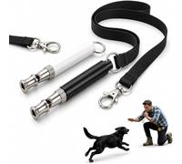 2 PCS Adjustable Dog Whistle for Dog Training, Ultrasonic Stainless Steel | Dog Whistles for Recall with Lanyard, Ideal for Pet Owners, Home and Outdeor Use, Anti-Lost Command Training Tool