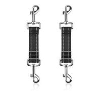 2 Pcs Adjustable Double Ended Lead for Dogs - Collar to Harness Safety Link, Secure Pet Collar Connector, Durable Dog Lead for Puppies and Pets