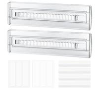 2 Pcs Adjustable Drawer Dividers, 11.3-20" Expandable Drawer Divider Organisers, Drawer Organisers Dividers, Clear Plastic Drawer Organiser Divider for Kitchen Bedroom Office Desk Drawer Clothes