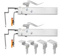 2 Pcs Adjustable Drawer Fixing Clamp, Stainless Steel Drawers Front Installation Clamps with 2 Types of Bow Clips, One-Touch Fixed Removable Drawer Clamps for Installing Cabinets and Furniture