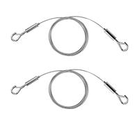 2 Pcs Adjustable Picture Hanging Kit with Hooks, Mirror Hanging Wire 2m x1.5mm Heavy Duty Stainless Steel Wire Rope for Mirror, Lamps, Billboards, Basket Hold Up to 66lbs(30kg)