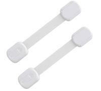 2 Pcs Adjustable Safety Cupboard Locks Locks for Kitchen Cupboards Cabinet Fridge Drawer Refrigerator Toilet Easy Install No Tools Needed White