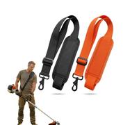 2 PCS Adjustable Strimmer Harness Straps, Padded Shoulder Nylon Belt for Lawnmowers & Trimmers, Black Orange