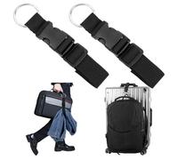 2 Pcs Adjustable Suitcase Belt Jacket Holder Luggage Straps with Ring Hooks and Buckle Add a Bag Luggage Strap Jacket Gripper Travel Belt Add Bag Handbag Clip Travel Accessories (Black)