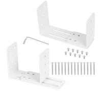 2 Pcs Adjustable U Brackets, Heavy Duty Metal Door Security Reinforcement Brackets, White