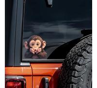 2 pcs Adorable Little Monkey Ch unny Car Bumper Sticker,6 Inch Vinyl Decal, Waterproof,Die-Cut for Cars,Windows,Laptops - Black