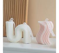 2 Pcs Aesthetic CandlesS Shape，U Shaped Candle Minimalist Geometric Shaped Candles Soy Wax Scented Candle Art Decorative Handmade for Wedding Christmas Birthday Gift