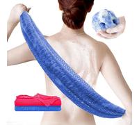 2 Pcs African Exfoliating Net,Natural Sponge Mesh Back Scrubber African Net Sponge,Deep Cleaning African Sponge for Women Men Shower Long Shower Puff (65x22cm)