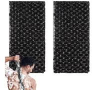 2 PCS African Net Sponge, Exfoliating Towel, African Net Sponge Long, 100% Knitted, Stretch Length up to 160 cm, for Deep Cleansing Dead Skin Removal, Shower Accessories for Women Men (Black)
