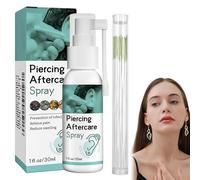 2 PCS Aftercare Spray, Ear Piercing Cleaning Solution, Saline Solution Piercing, Soothing and Non-Irritating, Suitable for Ears, Nose, Tongue, Navel, Ear, With 60 Pcs Ear Piercing Cleaner