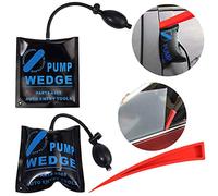 2 PCS Air Bag Wedge Pump Inflatable Automotiv Entry Fitting Car Door Window Tool , With A Red Wedge Pump Alignment Wedge Inflatable Shim Pry Bar for Home Door Window Installation Auto Repair (Black)