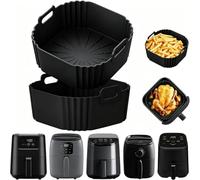 2 PCS Air Fryer Liners Silicone,Square Air Fryer Liners for 1-2L Air Fryer