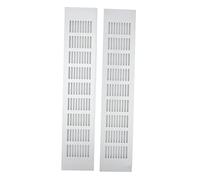2 Pcs Air Vent, Aluminium Alloy Rectangle Air Vent Covers Ventilation Grille, Flat Vent Cover for Wardrobe Shoes Cabinet Bathroom Kitchen RV (80x400mm)