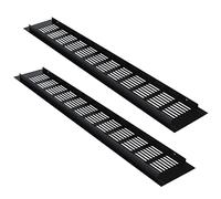 2 Pcs Air Vent Grille Cover 80MM Ventilation Grilles Cover Aluminum Alloy Black Air Vents Louvred Wall Vent Grille for Kitchen Plinth Cupboard Wardrobe [80MM*500MM]