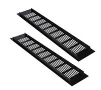 2 Pcs Air Vent Grille Cover 80MM Ventilation Grilles Cover Aluminum Alloy Black Air Vents Louvred Wall Vent Grille for Kitchen Plinth Cupboard Wardrobe [80MM*400MM]