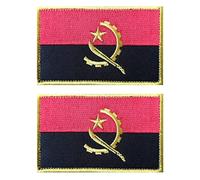 2 PCS AliPlus Angola Flag Patches Embroidered Tactical Military Morale Patch Applique Fastener Hook and Loop