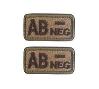 2 PCS AliPlus Blood Type Patches AB- Negative NEG Patches Embroidered Tactical Patch Hook and Loop