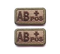 2 PCS AliPlus Blood Type Patches AB+ Positive POS Patches Embroidered Tactical Patch Hook and Loop