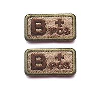 2 PCS AliPlus Blood Type Patches B+ Positive POS Patches Embroidered Tactical Patch Hook and Loop