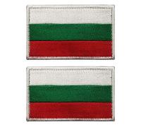 2 PCS AliPlus Bulgaria Flag Patches Embroidered Tactical Military Morale Patch Applique Fastener Hook and Loop
