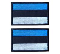 2 PCS AliPlus Estonia Flag Patches Embroidered Tactical Military Patch Morale Patch Applique Fastener Hook and Loop