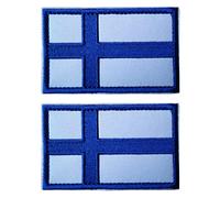 2 PCS AliPlus Finland Flag Patches Embroidered Tactical Military Morale Patch Applique Fastener Hook and Loop