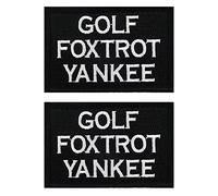 2 PCS AliPlus Golf Foxtrot Yankee Patch Embroidered Tactical Morale Patch Hook and Loop