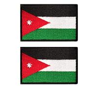 2 PCS AliPlus Jordan Flag Patches Embroidered Tactical Military Morale Patch Applique Fastener Hook and Loop