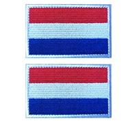 2 PCS AliPlus Netherlands Flag Patches Embroidered Tactical Military Morale Patch Applique Fastener Hook and Loop